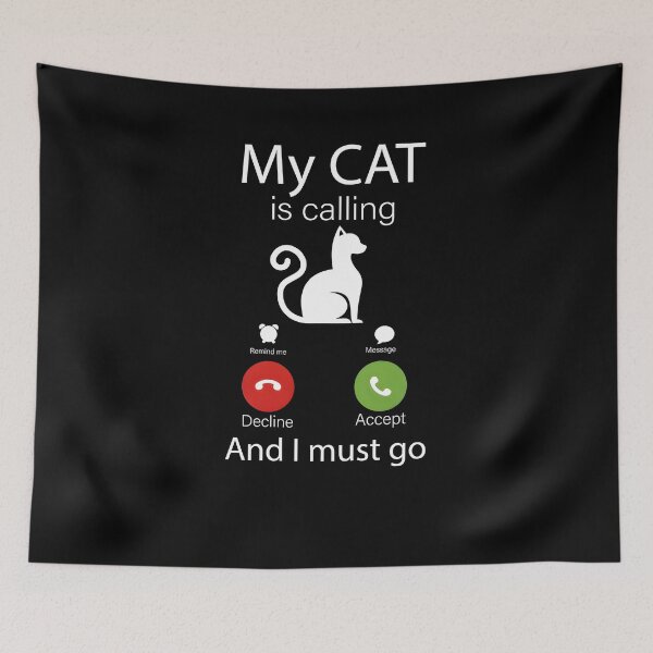Item preview, My Cat Is Calling Shirt designed and sold by Catspeachy.