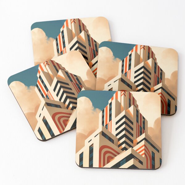 Item preview, Wall Art - Postcard - Futuristic Art Deco Skyline - #3 designed and sold by ForeverPrintsOK.