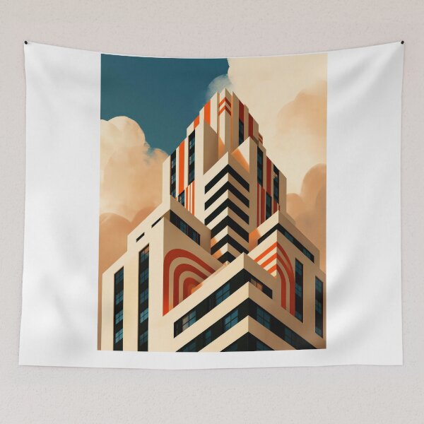 Item preview, Wall Art - Postcard - Futuristic Art Deco Skyline - #3 designed and sold by ForeverPrintsOK.