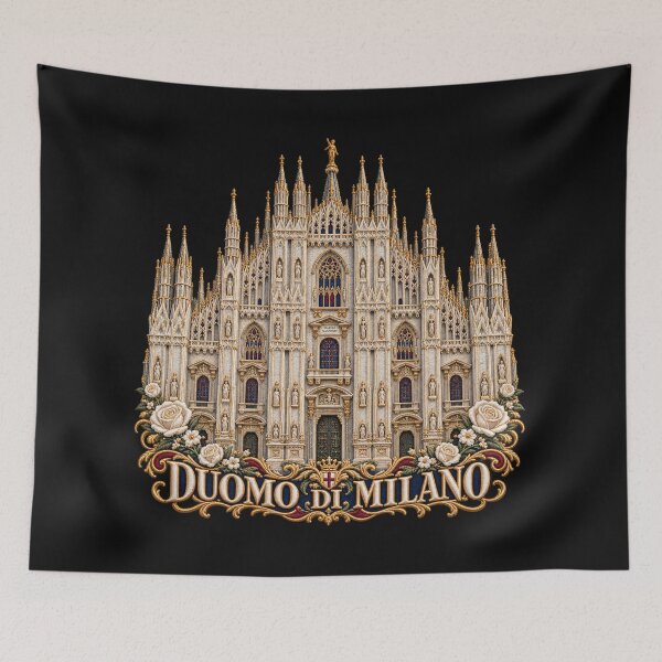 Item preview, Milan Cathedral Embroidery – Duomo di Milano Gothic Architecture Floral Art designed and sold by Emoji Emblems.