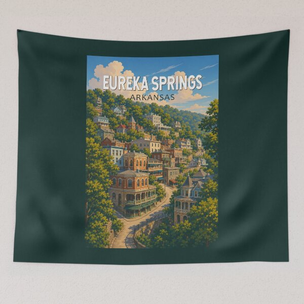 Item preview, Eureka Springs Arkansas Illustration Travel Art Vintage designed and sold by KrisSidDesigns.