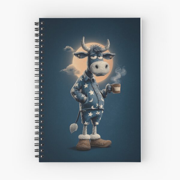 Item preview, A Cartoon Bull In Pajamas Holding A Mug Of Coffee designed and sold by prettykaler.