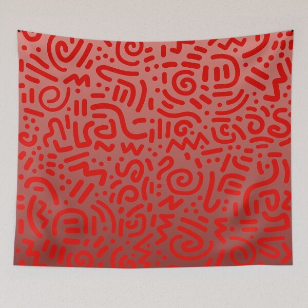 Item preview, Abstract Memphis Scribble – Retro 90s Line Art | Red designed and sold by Frohyou.