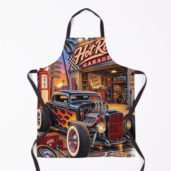 Item preview, Vintage Hot Rod Garage Route 66 designed and sold by Normandy Road Heritage™ - Vintage Garage Art.
