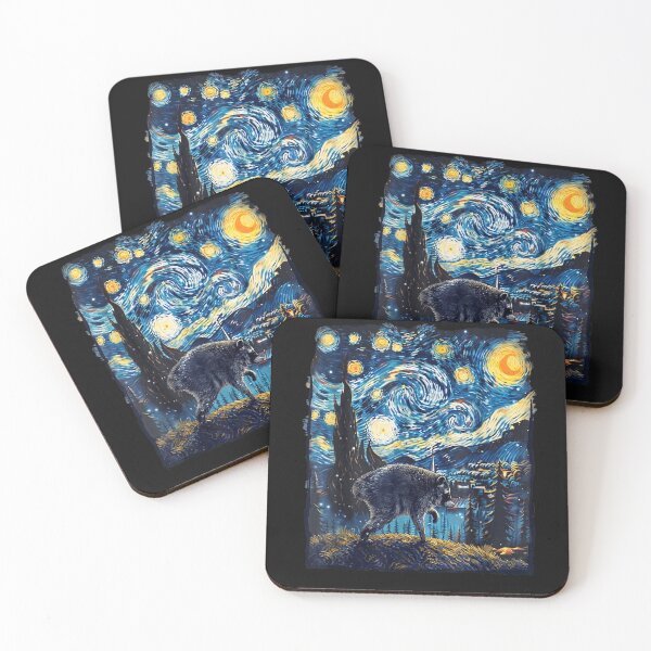 Item preview, Jimothy Raccoon Starry Night Van Gogh Art Seattle Meme  designed and sold by leevekaArt.