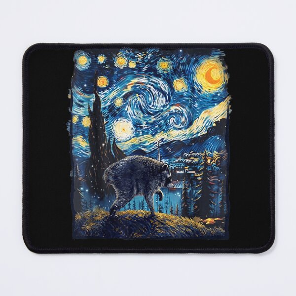 Item preview, Jimothy Raccoon Starry Night Van Gogh Art Seattle Meme designed and sold by leevekaArt.