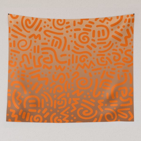 Item preview, Abstract Memphis Scribble – Retro 90s Line Art | Orange designed and sold by Frohyou.
