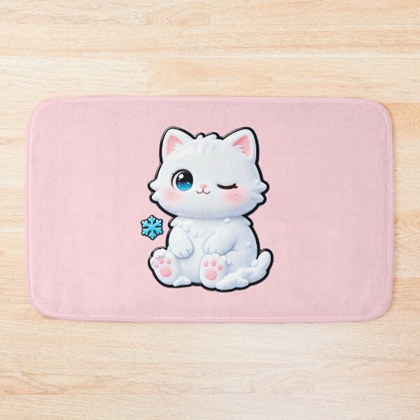Item preview, Cute White Kitten with Snowflake designed and sold by Raloel Art.