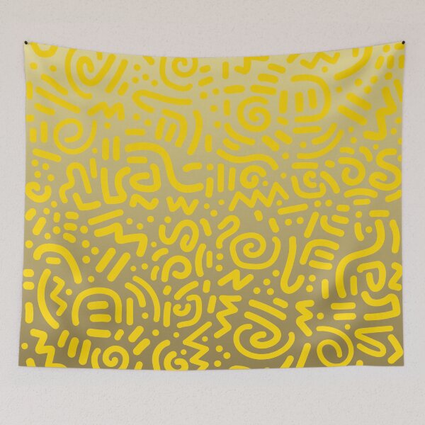 Item preview, Abstract Memphis Scribble – Retro 90s Line Art | Yellow designed and sold by Frohyou.