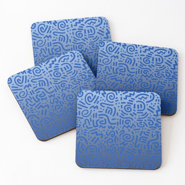 Item preview, Abstract Memphis Scribble – Retro 90s Line Art | Blue designed and sold by Frohyou.