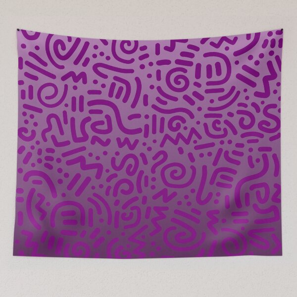 Item preview, Abstract Memphis Scribble – Retro 90s Line Art | Purple designed and sold by Frohyou.