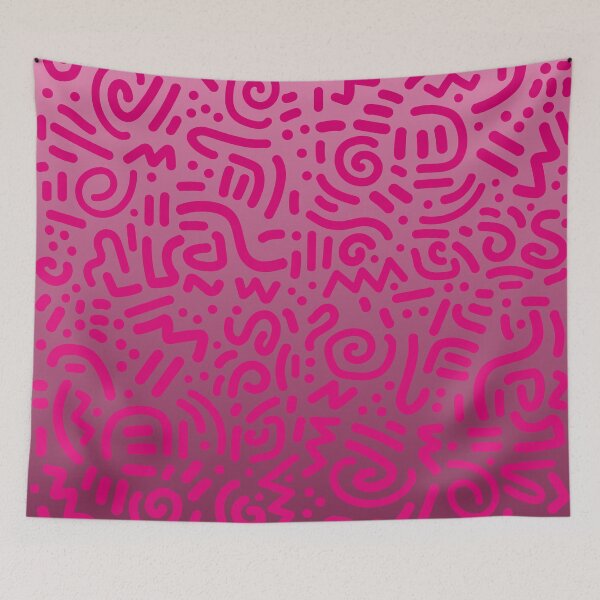 Item preview, Abstract Memphis Scribble – Retro 90s Line Art | Pink designed and sold by Frohyou.