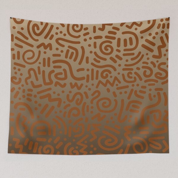 Item preview, Abstract Memphis Scribble – Retro 90s Line Art | Brown designed and sold by Frohyou.