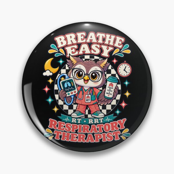 Item preview, Cute Owl wearing glasses Breathe Easy, RT RRT Respiratory Therapist Nightshift Checkered Coffee designed and sold by ClinicalHubs.
