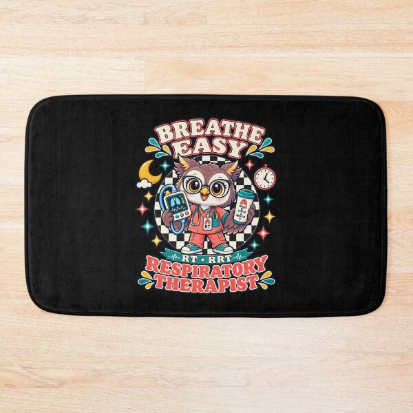 Item preview, Cute Owl wearing glasses Breathe Easy, RT RRT Respiratory Therapist Nightshift Checkered Coffee designed and sold by ClinicalHubs.