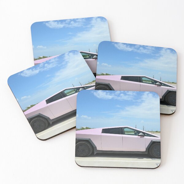 Item preview, A Pink Tesla Cyber Truck outside Starbase production facility designed and sold by STFPhotoAgency.