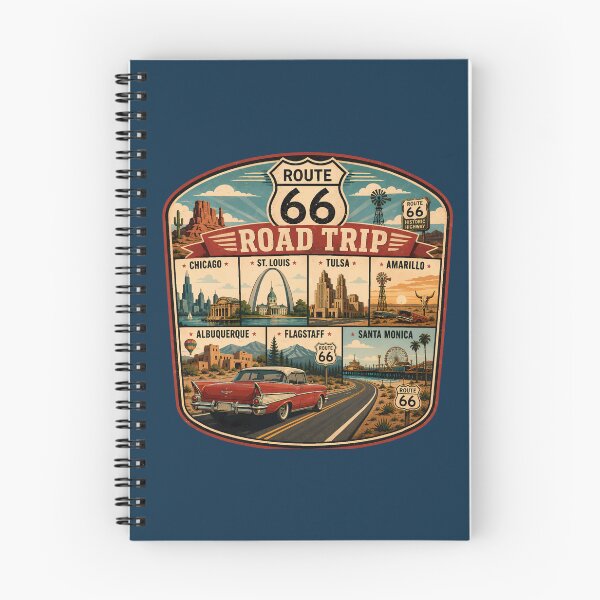Item preview, Route 66 Landmarks Illustration Travel Art Badge designed and sold by KrisSidDesigns.