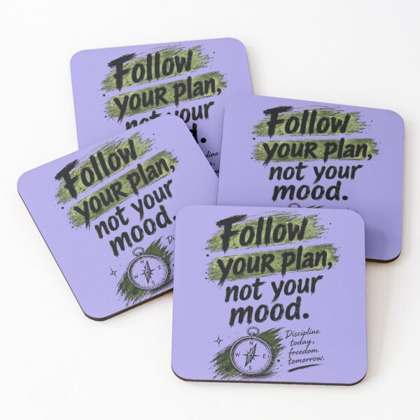 Item preview, Follow Your Plan Not Your Mood Motivational Discipline Quote designed and sold by RajDeals.