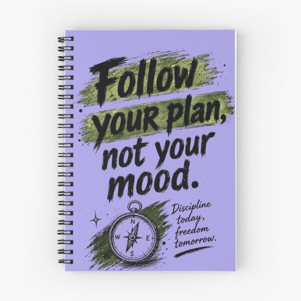 Item preview, Follow Your Plan Not Your Mood Motivational Discipline Quote designed and sold by RajDeals.