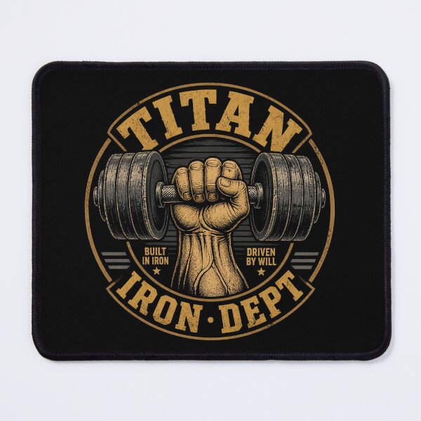 Item preview, Titan Iron Dept Gym Fitness Club designed and sold by CUTE_CAT ⭐⭐⭐⭐⭐.