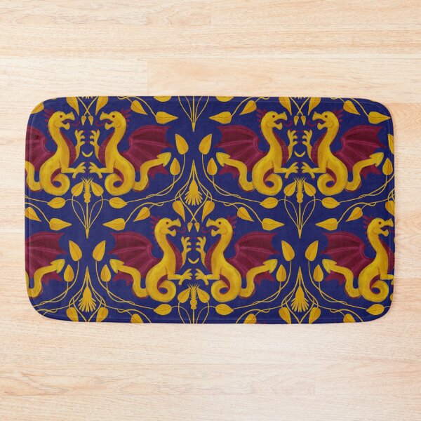 Item preview, Heraldic Dragon Tapestry - Medieval Castlecore Gothic Fantasy on navy designed and sold by aneladesigns.