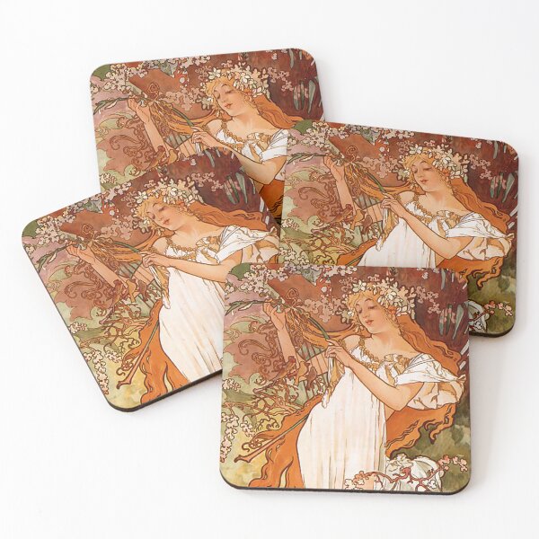 Item preview, Alfons Mucha The Seasons Spring | The Seasons 1896 | Art Nouveau Floral Poster designed and sold by Shoupay.