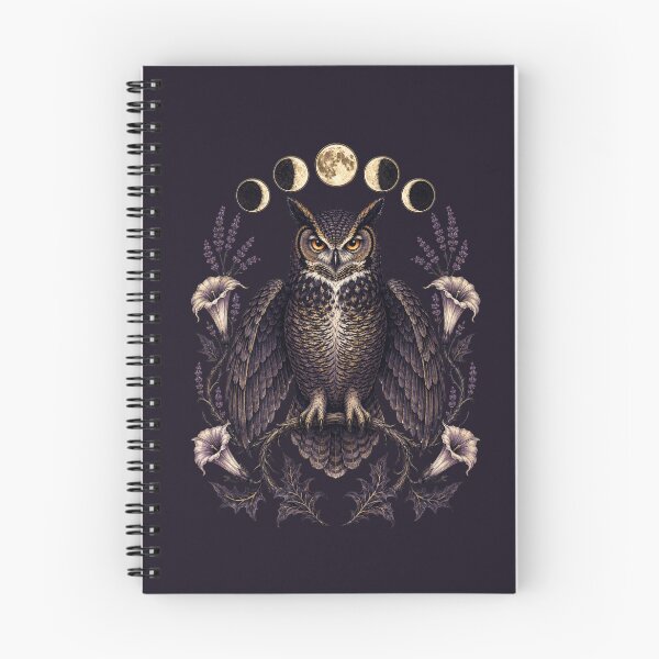 Item preview, Midnight Owl and Moon Phases designed and sold by printheavenart.