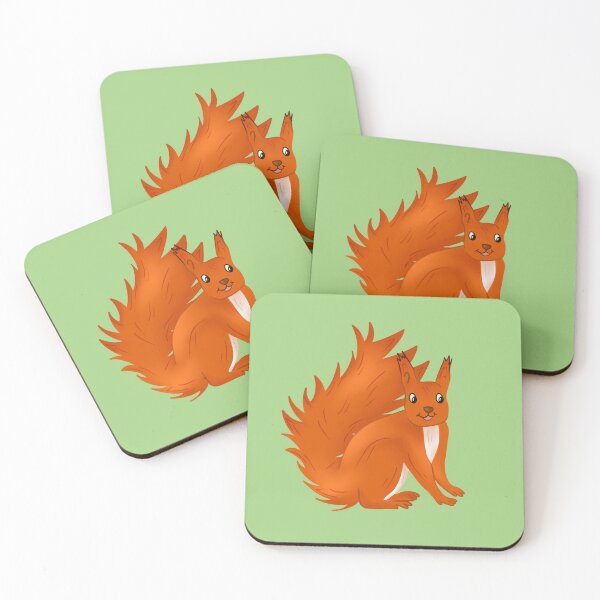 Item preview, cute red squirrel cartoon illustration designed and sold by clawinyourback.