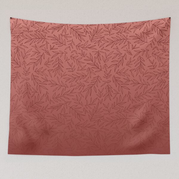 Item preview, Willow Branch Drift – Delicate Botanical Leaf Ombre Pattern | Red designed and sold by Frohyou.