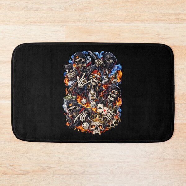 Item preview, Tactical Streetwear Skeletons Urban Gangster Skull Graphic Art designed and sold by KTD28_SHOP.