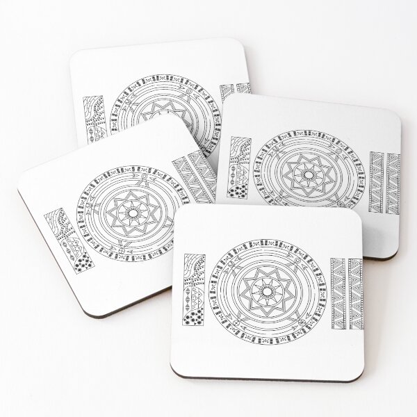 Item preview, White Line Art Magic Circle designed and sold by ArtBySaMandala.