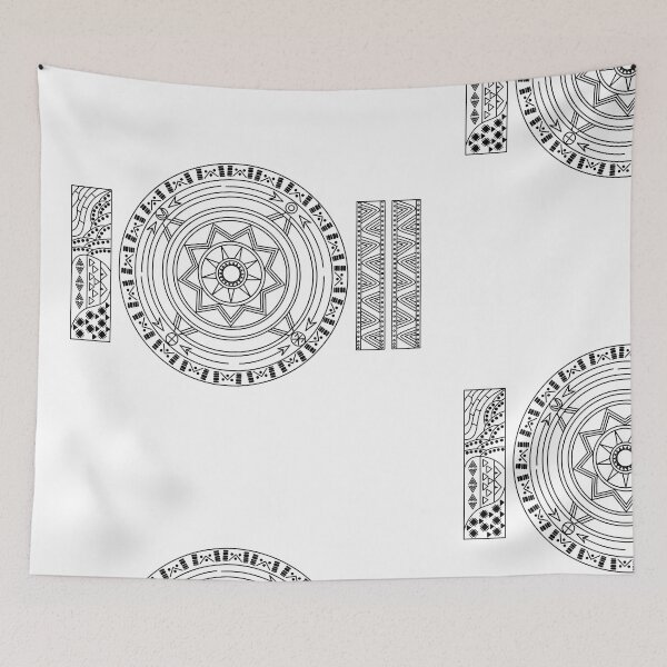 Item preview, White Line Art Magic Circle designed and sold by ArtBySaMandala.