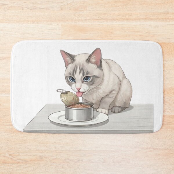 Item preview,  "BB the Seal Point Siamese Cat Eating Wet Food  designed and sold by PetalsPaws.