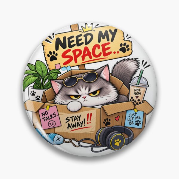 Item preview, Need My Space Cat Sticker – Funny Introvert & Personal Space Design designed and sold by Genzfirevibes.