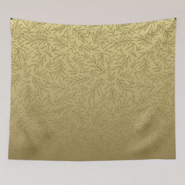 Item preview, Willow Branch Drift – Delicate Botanical Leaf Ombre Pattern | Yellow designed and sold by Frohyou.