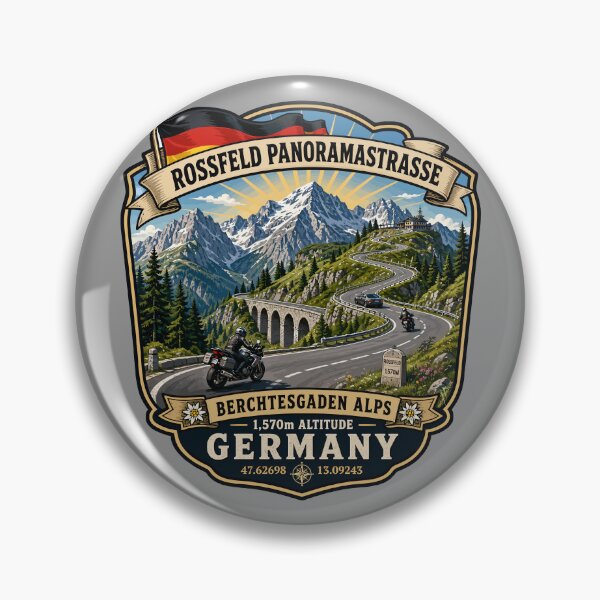 Item preview, Rossfeld Panoramastrasse panoramastraße Germany Motorcycle Sticker & TShirt 03 designed and sold by OuterShellUK.