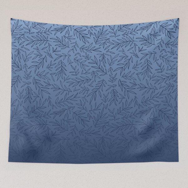 Item preview, Willow Branch Drift – Delicate Botanical Leaf Ombre Pattern | Blue designed and sold by Frohyou.
