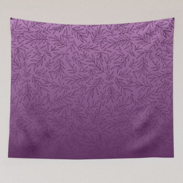 Item preview, Willow Branch Drift – Delicate Botanical Leaf Ombre Pattern | Purple designed and sold by Frohyou.