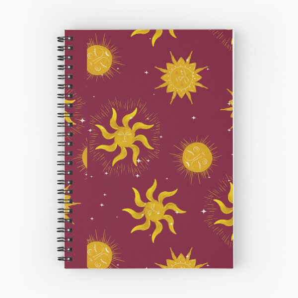 Item preview, Vintage Mystic Celestial Suns and Stars in Gold and Crimson Red designed and sold by aneladesigns.