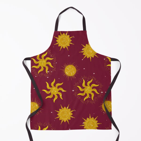 Item preview, Vintage Mystic Celestial Suns and Stars in Gold and Crimson Red designed and sold by aneladesigns.