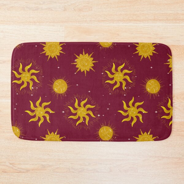 Item preview, Vintage Mystic Celestial Suns and Stars in Gold and Crimson Red designed and sold by aneladesigns.