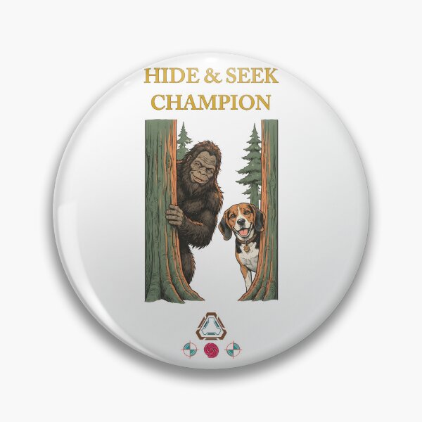 Item preview, Bigfoot and Beagle Buddies - Peeking from the Forest - Vintage Style Illustration designed and sold by Whimsy Trail Co.