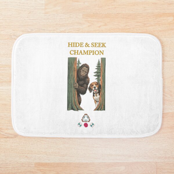 Item preview, Bigfoot and Beagle Buddies - Peeking from the Forest - Vintage Style Illustration designed and sold by Whimsy Trail Co.
