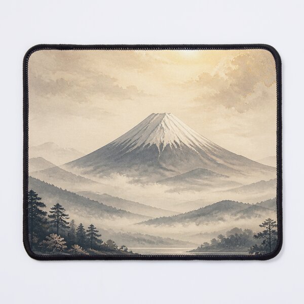 Item preview, Mount Fuji Wall Art Poster | Mist Around Fuji Peak, Japandi Japanese Landscape Print designed and sold by LuminaKage.