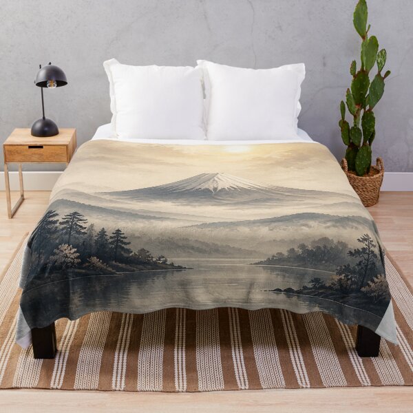 Item preview, Mount Fuji Wall Art Poster | Mist Around Fuji Peak, Japandi Japanese Landscape Print designed and sold by LuminaKage.