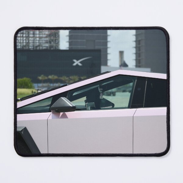 Item preview, Pink Tesla Cyber Truck outside SpaceX Starbase production facility designed and sold by STFPhotoAgency.