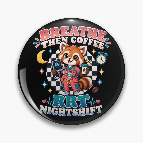 Item preview, Breathe Then Coffee Red Panda RRT Nightshift Registered Respiratory Therapist Gifts  designed and sold by ClinicalHubs.
