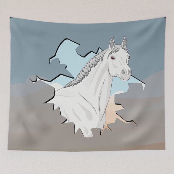 Item preview, The head of an Abbayan horse in front of a desert designed and sold by Cheval-de-coeur.