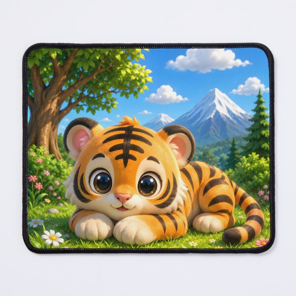 Item preview, Cute Baby Tiger Relaxing in Beautiful Forest designed and sold by Pim-Crystal.
