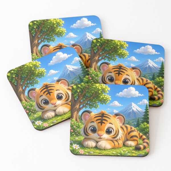 Item preview, Cute Baby Tiger Relaxing in Beautiful Forest designed and sold by Pim-Crystal.